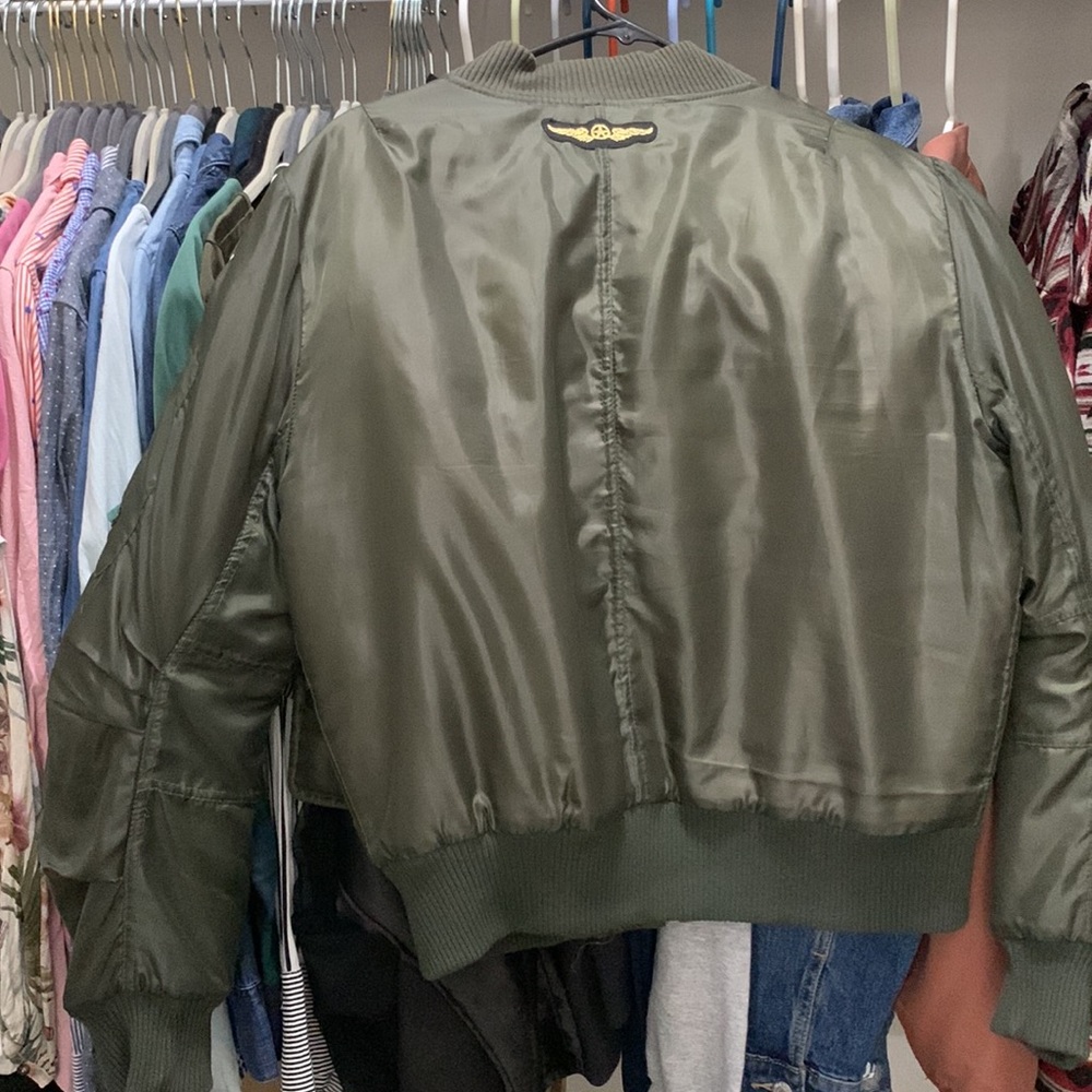 Green Patch Bomber Lightweight Jacket - image 2